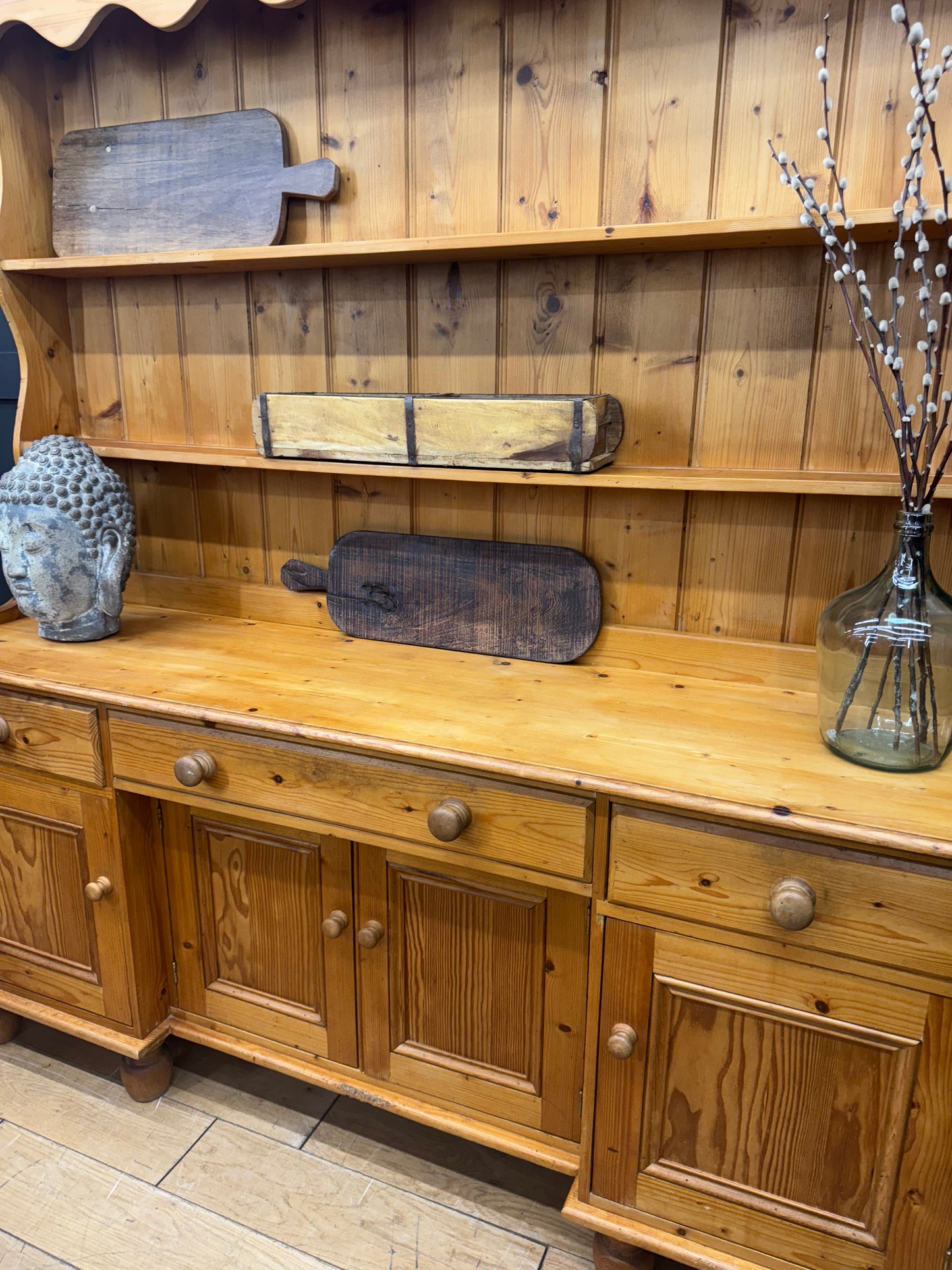 Large Vintage Pine Welsh Dresser / Rustic  Kitchen Pantry / Farmhouse Display