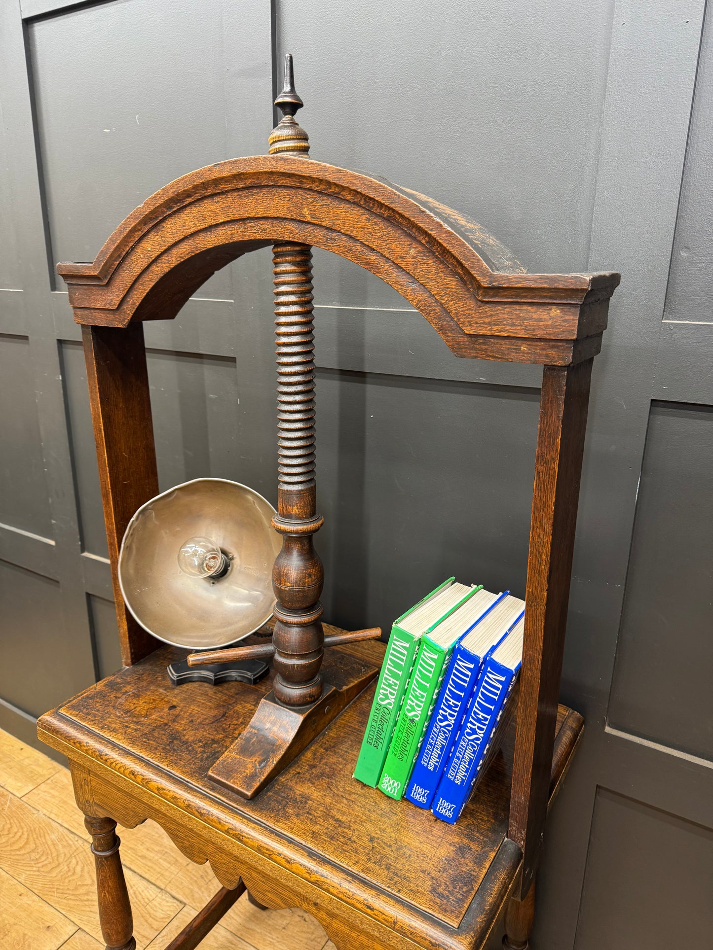 Antique Oak Book Linen Press / Antique Oak Sideboard / Side Table