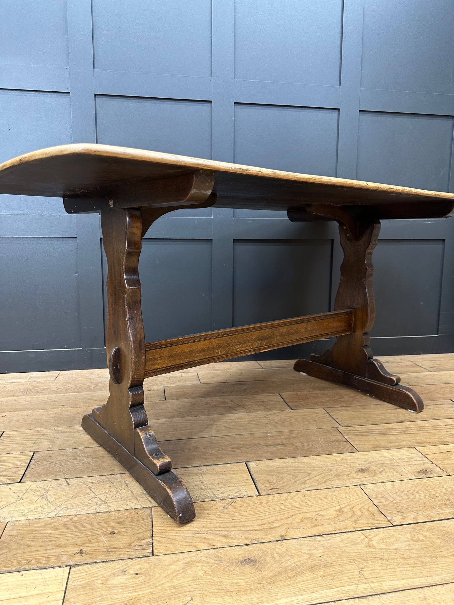 Vintage Ercol Refectory Table  / Elm Dining Table / MCM Retro Kitchen Table