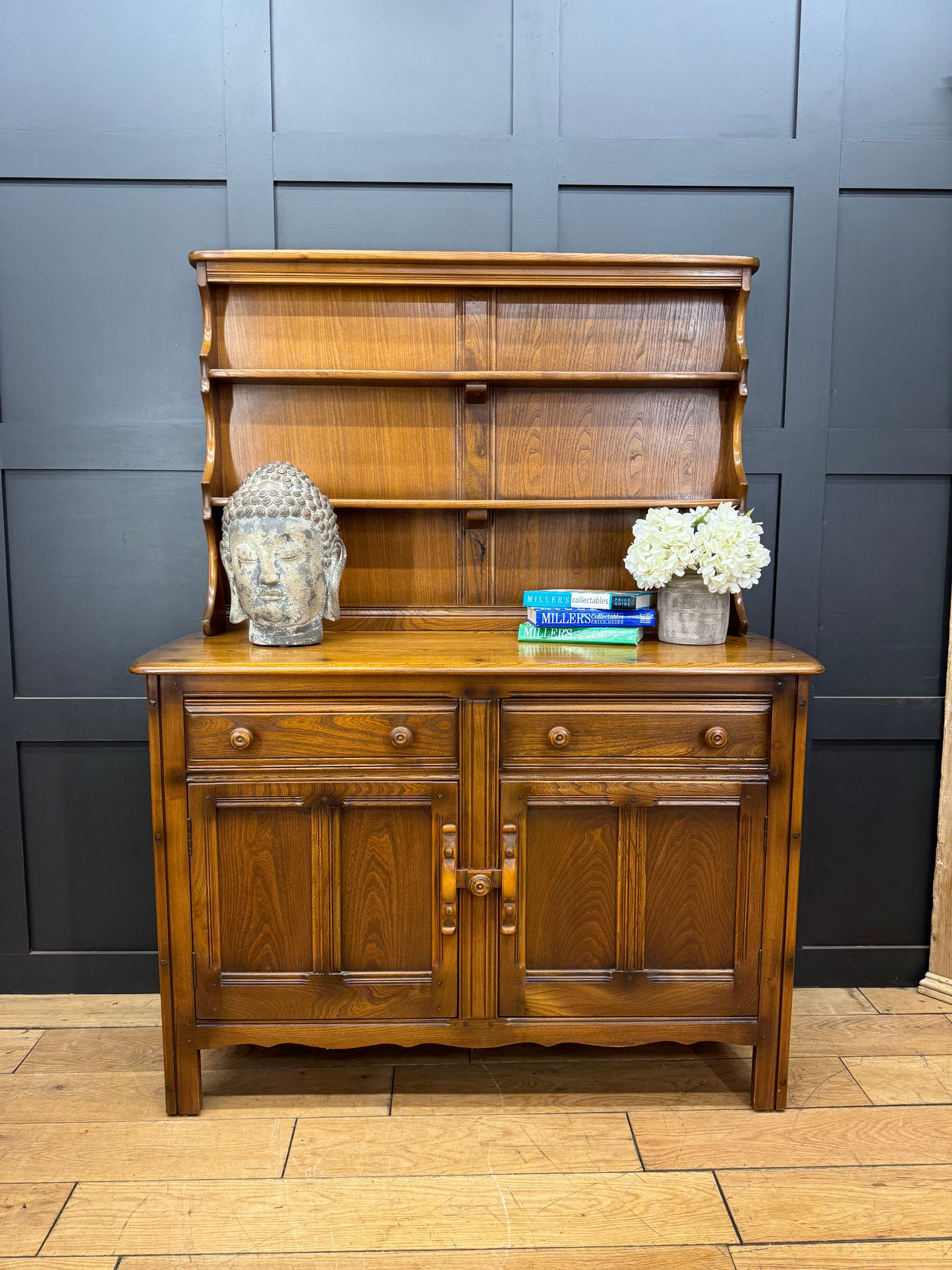 Vintage Ercol Dresser/ Elm Cabinet / Welsh Dresser /Cocktail Display Cabinet