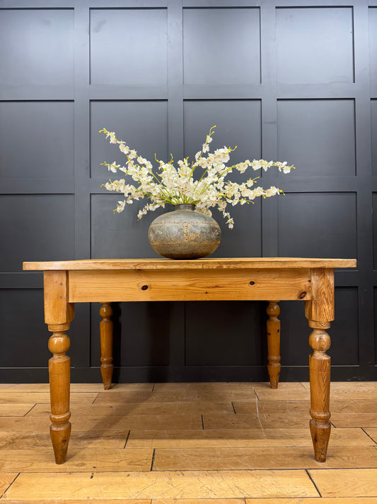 Vintage Small Solid Pine Table  / Farmhouse Dining Table / Kitchen Table Rustic