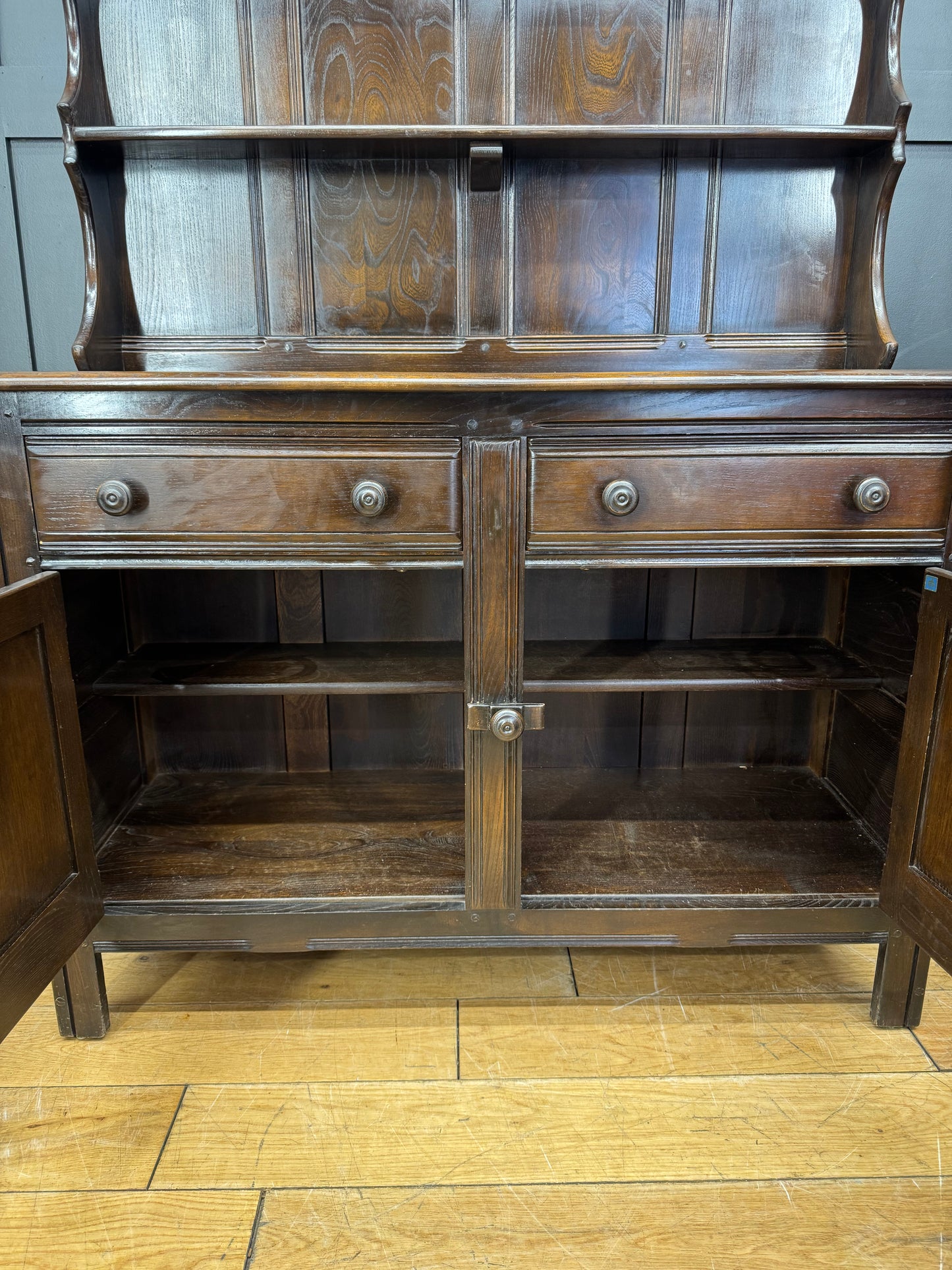 Vintage Ercol Dresser / Elm Sideboard / Welsh Dresser /China Display Cabinet