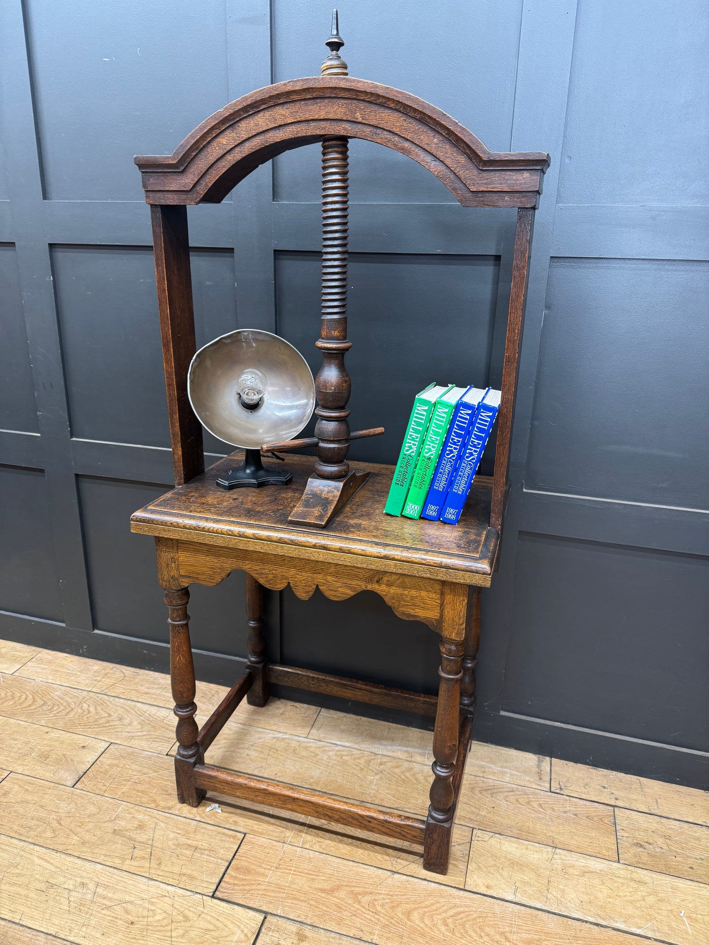 Antique Oak Book Linen Press / Antique Oak Sideboard / Side Table