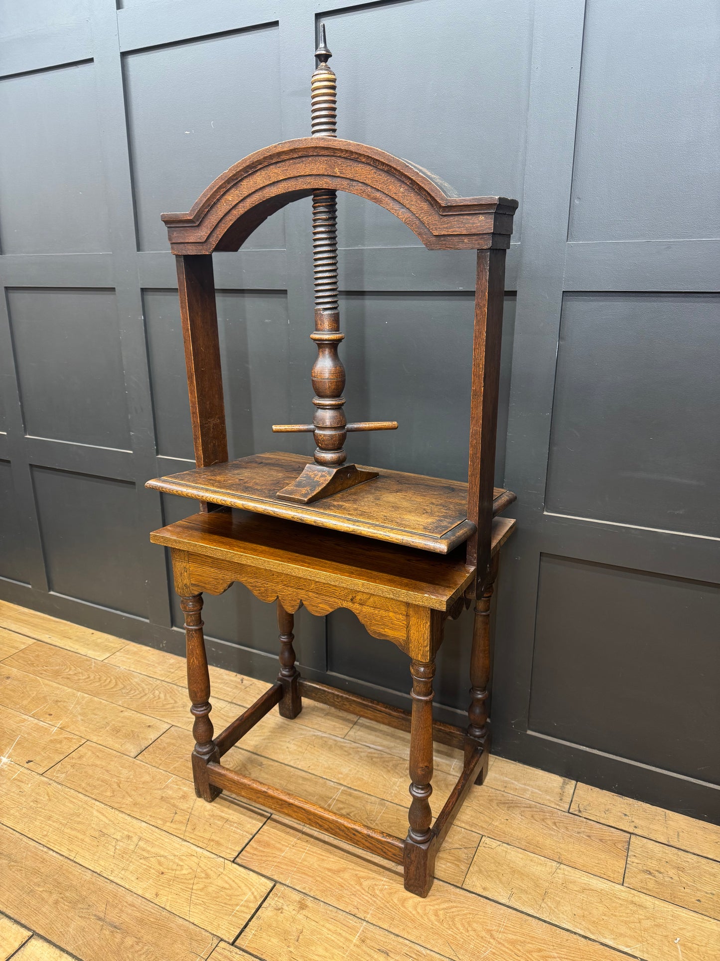 Antique Oak Book Linen Press / Antique Oak Sideboard / Side Table