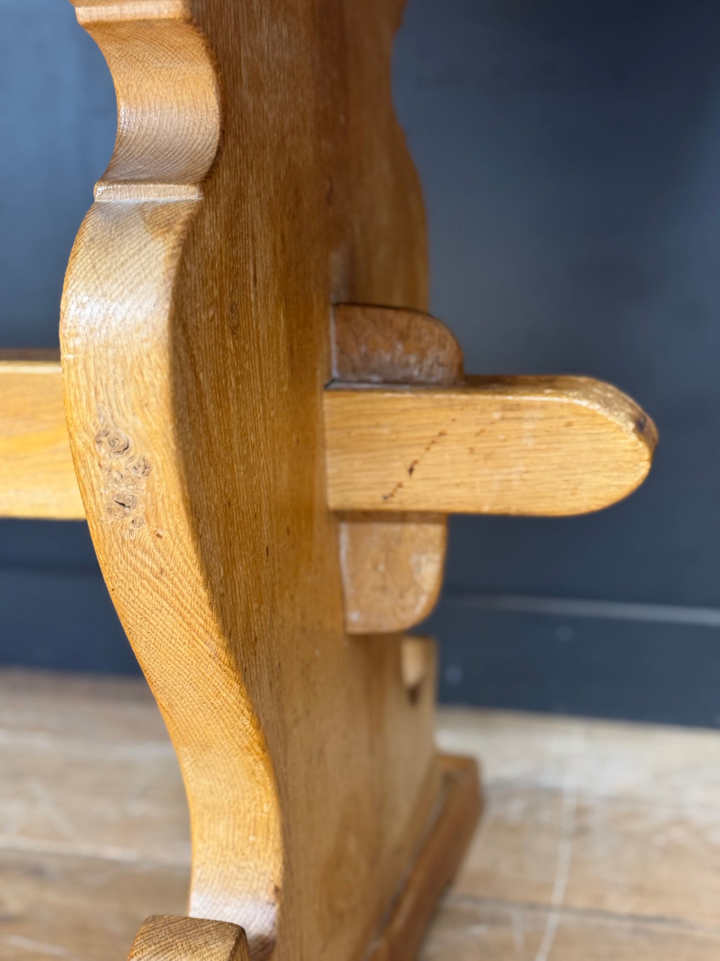 Antique Refectory Table  / Blonde Oak Dining Table / Farmhouse Kitchen Table