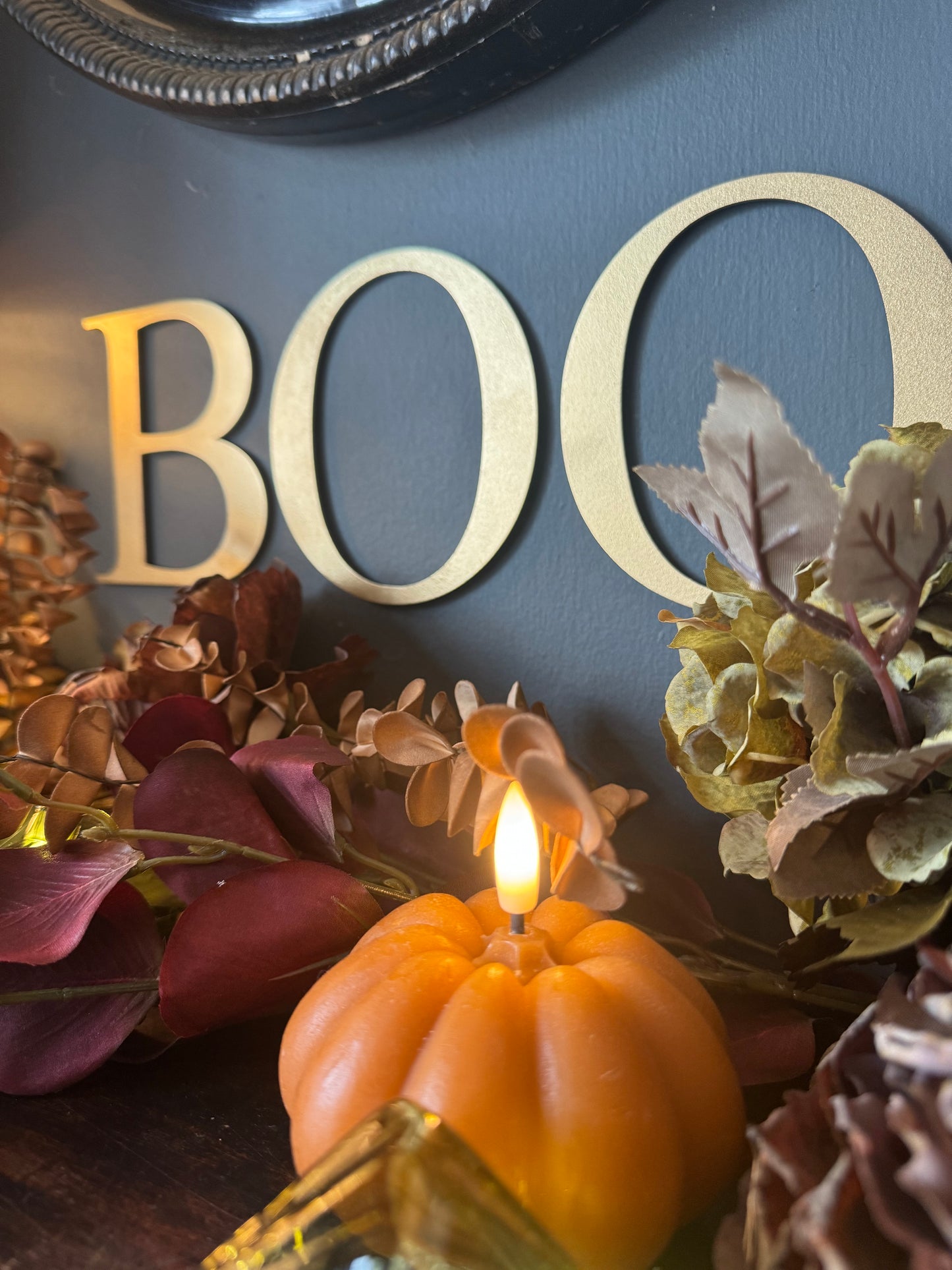 Halloween Decorations 5" or 12" Gold Metal Letters , A-Z , Personalised Gift Present Mantelpiece Decor, Reusable Decorations BOO