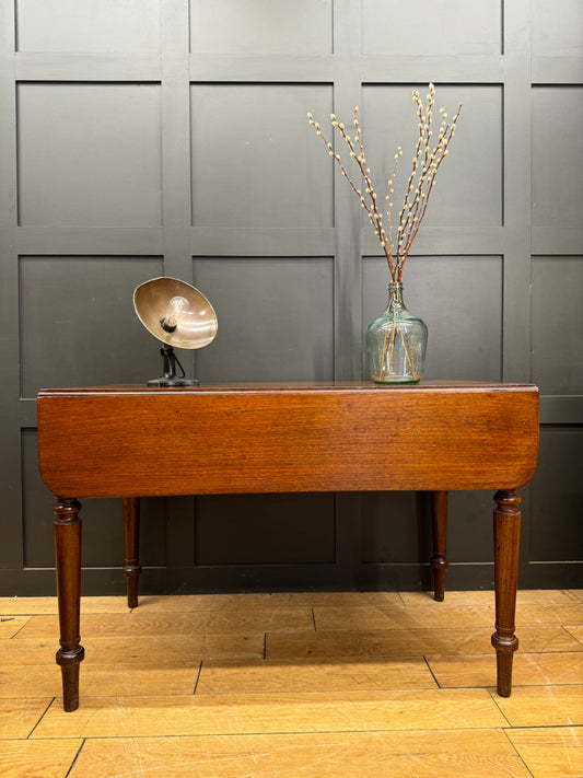 Antique Large Extending Mahogany Pembroke Table / Drop Leaf Sideboard