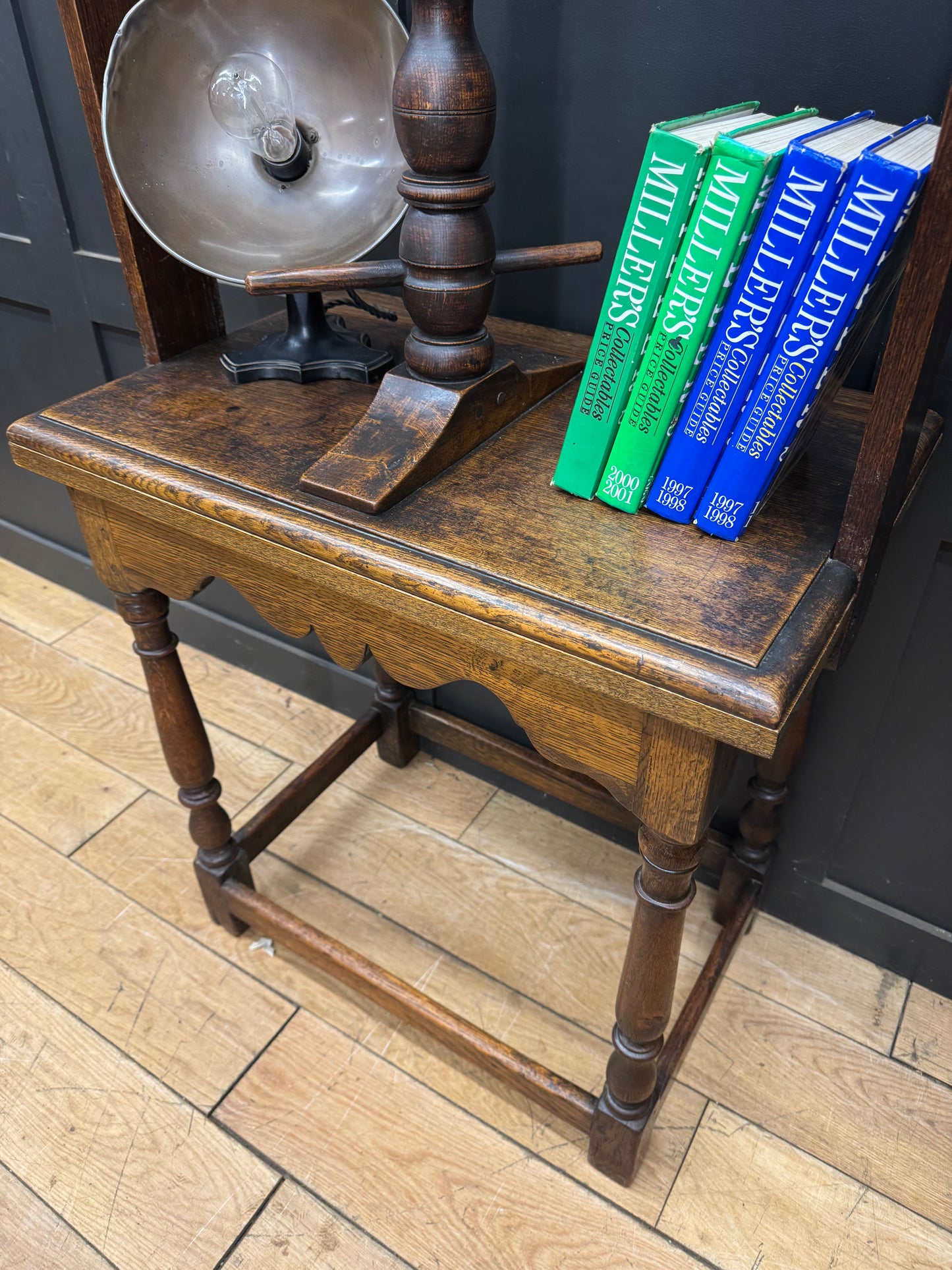 Antique Oak Book Linen Press / Antique Oak Sideboard / Side Table