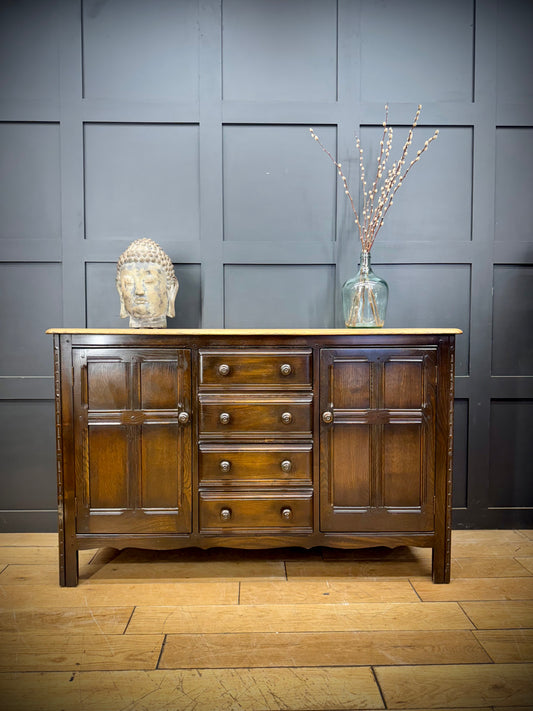 Large Mid Century Ercol Sideboard / Elm Sideboard /Cocktail Cabinet Cupboard