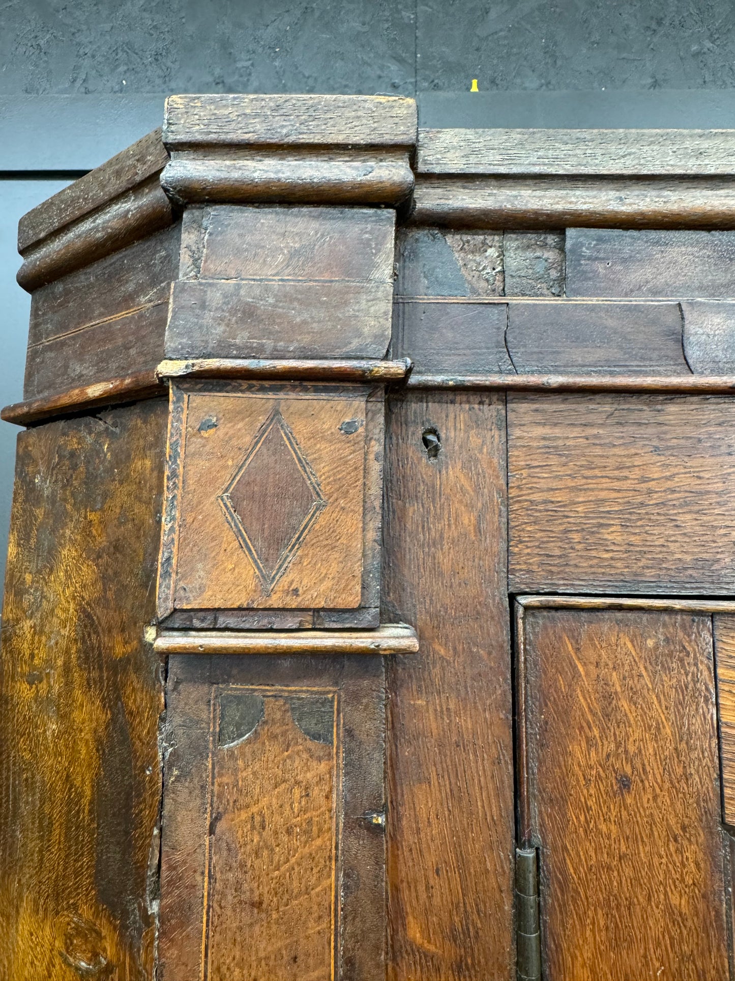 Large Antique Oak Linen Mahogany Cupboard / Shelved Cupboard Cabinet