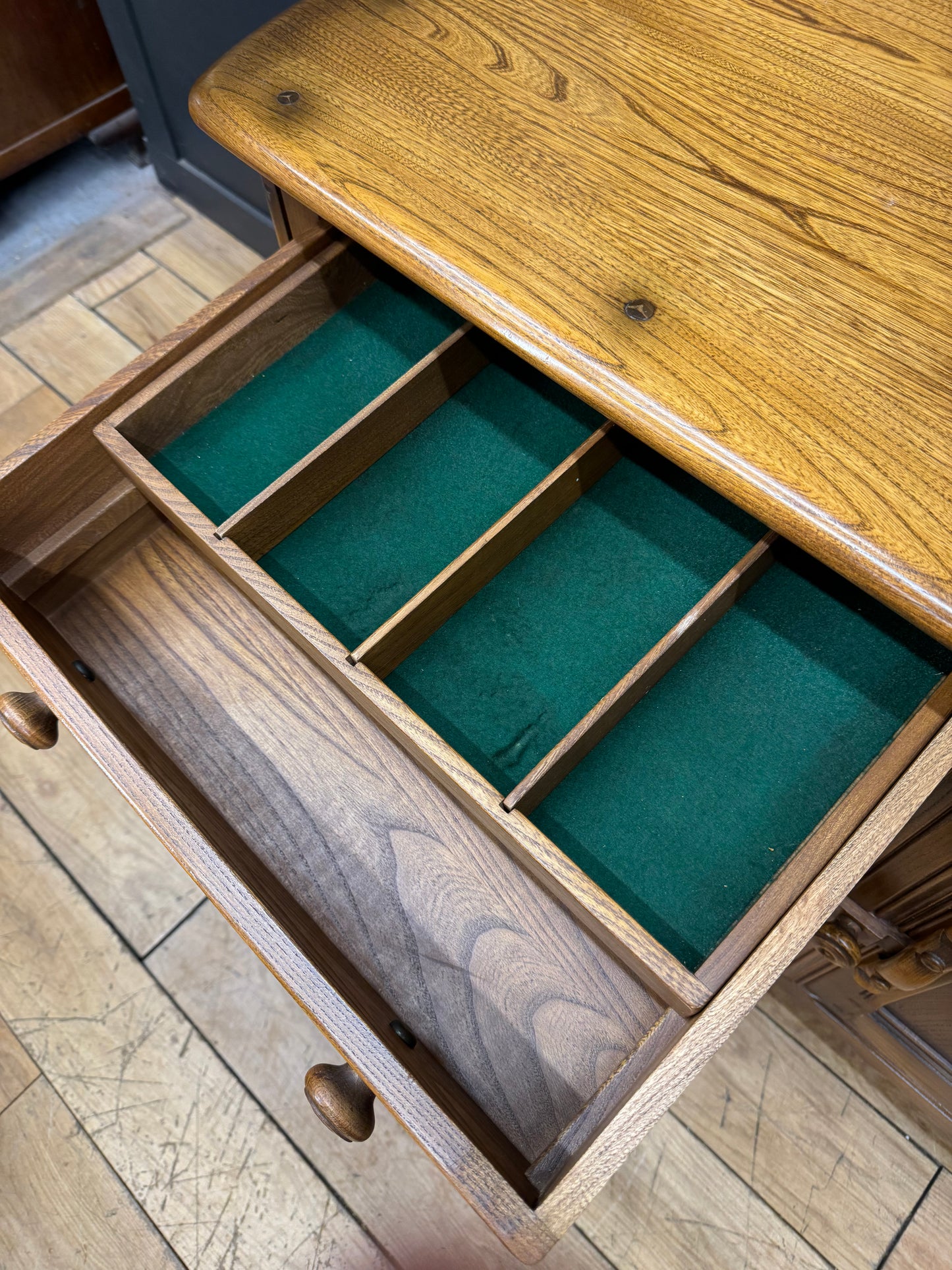 Vintage Ercol Dresser/ Elm Cabinet / Welsh Dresser /Cocktail Display Cabinet