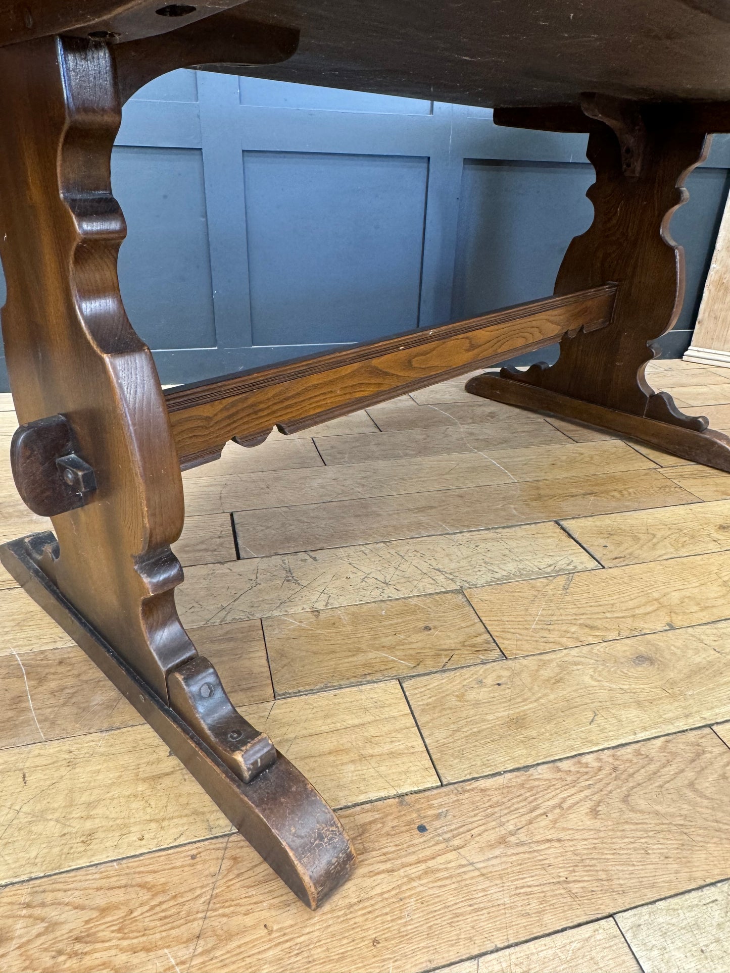 Vintage Ercol Refectory Table  / Elm Dining Table / Retro Large Kitchen Table