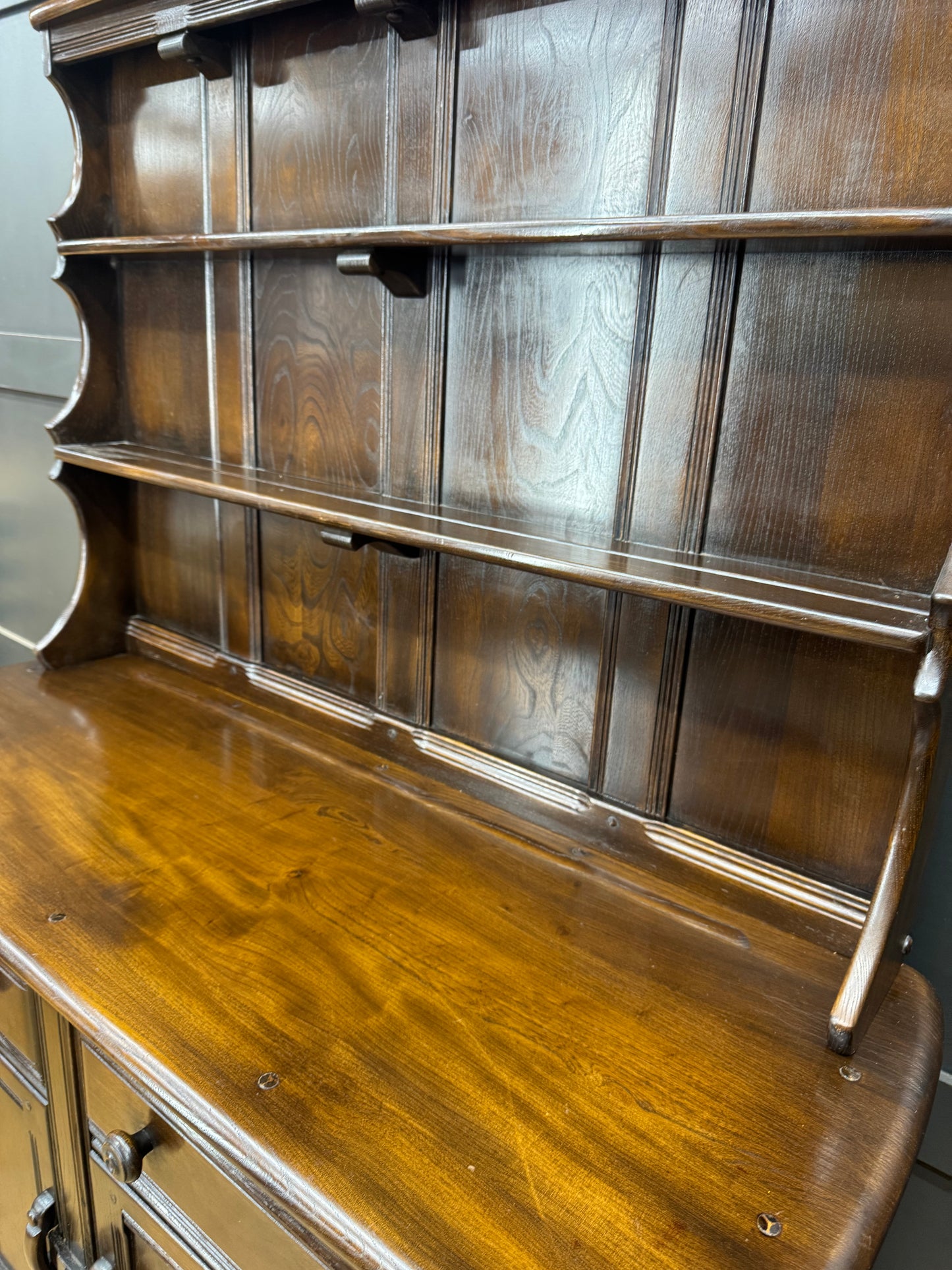 Vintage Ercol Dresser / Elm Sideboard / Welsh Dresser /China Display Cabinet