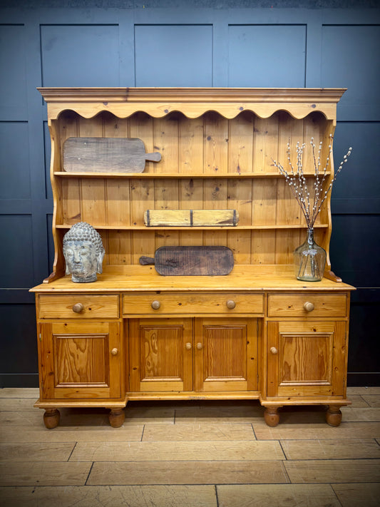 Large Vintage Pine Welsh Dresser / Rustic  Kitchen Pantry / Farmhouse Display