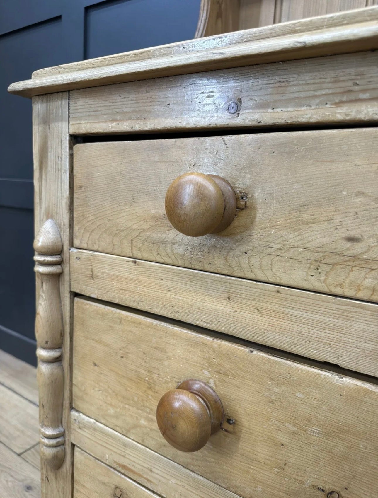 Antique Pine Dresser / Victorian Kitchen Pantry / Farmhouse Display Cabinet