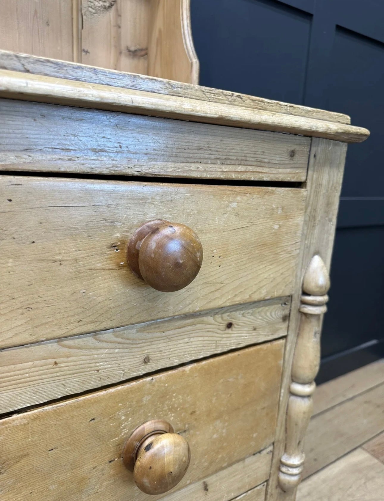 Antique Pine Dresser / Victorian Kitchen Pantry / Farmhouse Display Cabinet