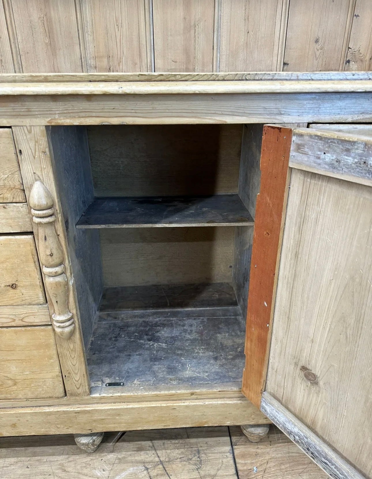 Antique Pine Dresser / Victorian Kitchen Pantry / Farmhouse Display Cabinet