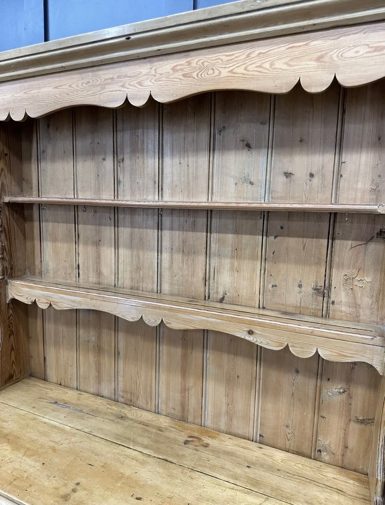 Antique Pine Dresser / Victorian Kitchen Pantry / Farmhouse Display Cabinet