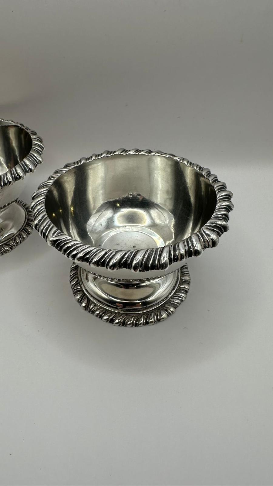 Antique Pair Of Silver Salts Dishes  / Collectible Silver / 1890 Mappin Webb