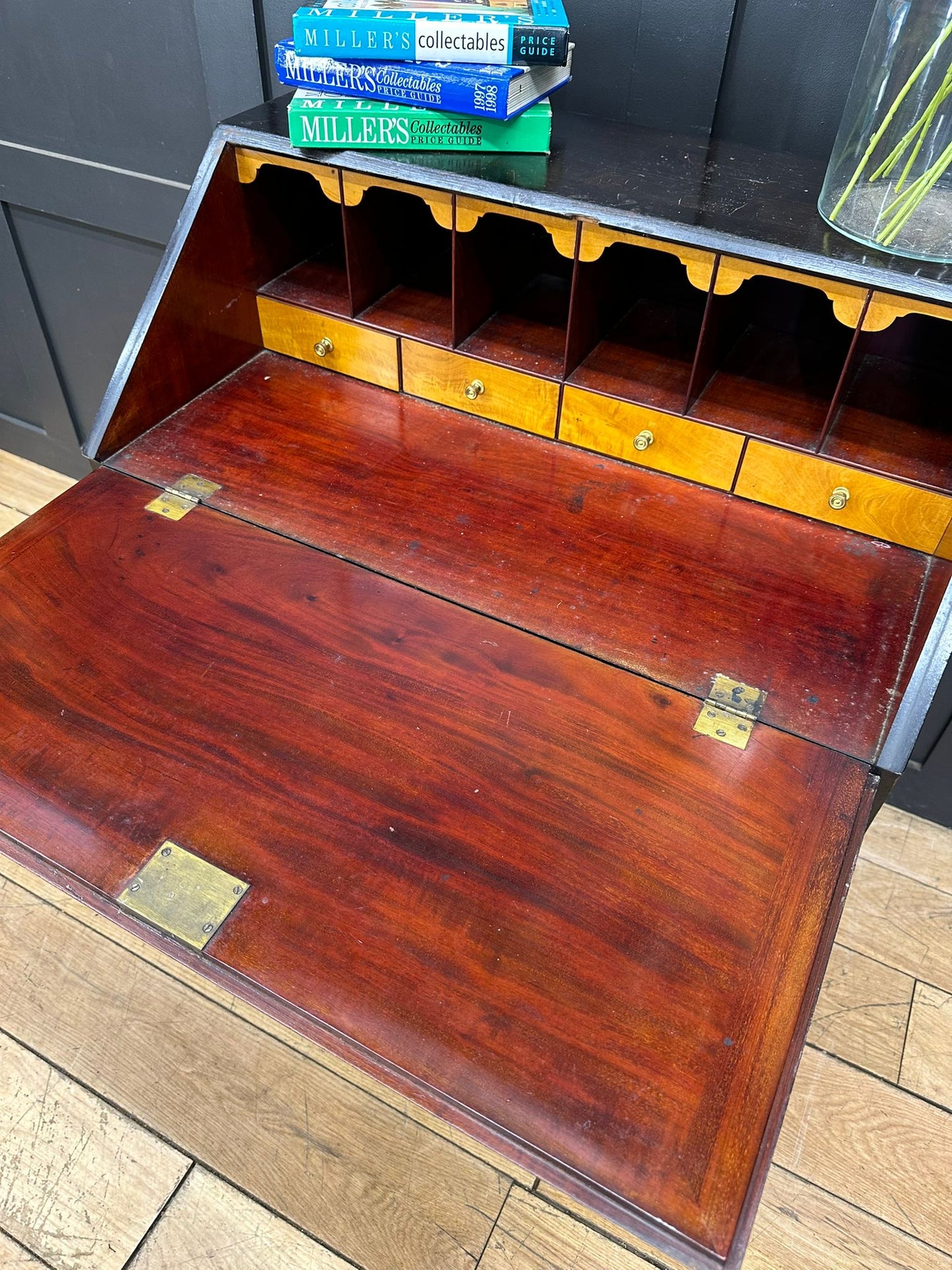 Antique Mahogany Bureau Desk  /drop Front Desk / Antique Furniture / George lll