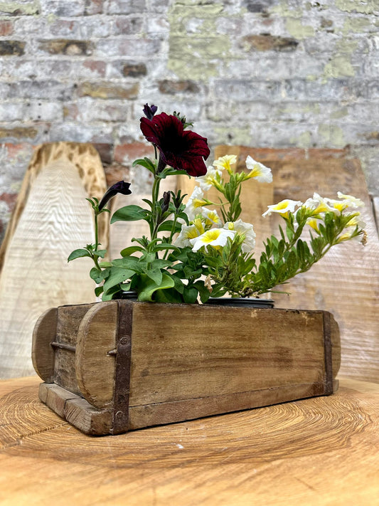 Rustic Wooden Brick Mould / Decorative Herb Planter / Storage Box Tray