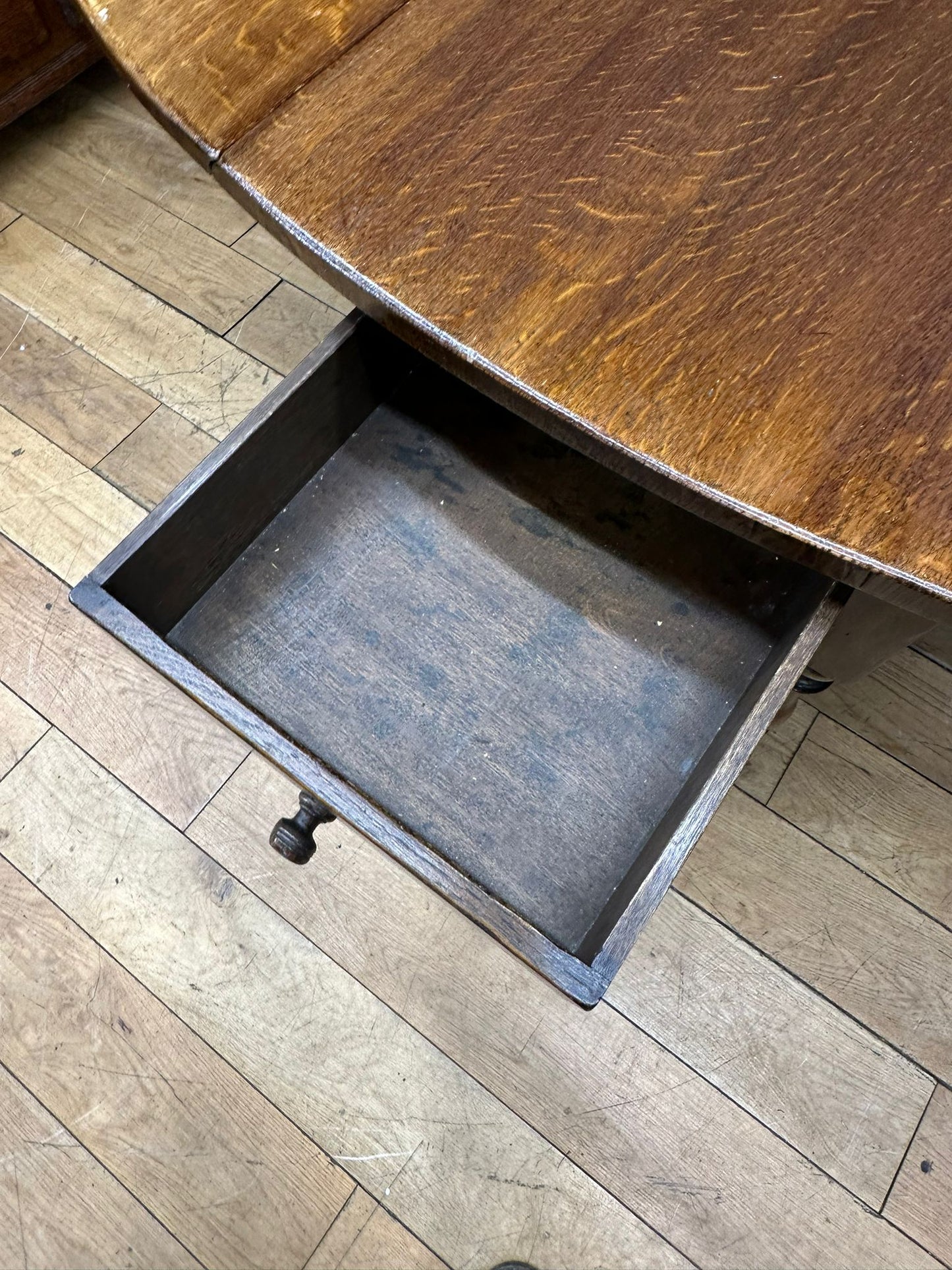 Vintage Solid Oak Table / Extending Large Drop Leaf Table / Oak Sideboard