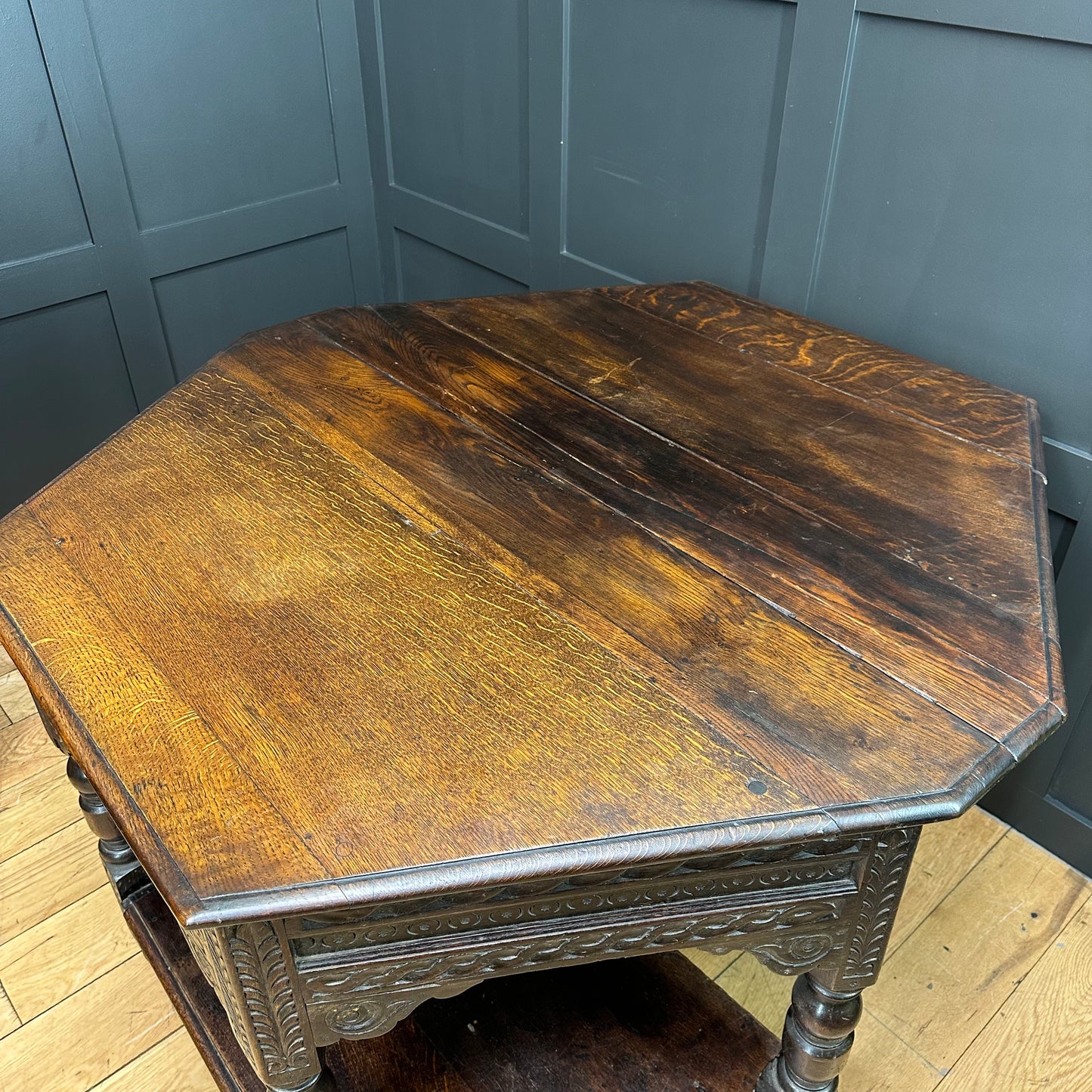 Antique Oak Credence Table / Hexagonal Table / Oak Sideboard / Lamp Table